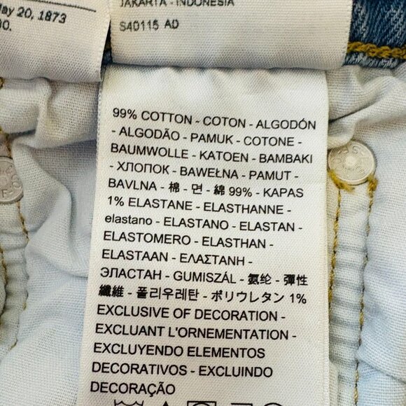 Levis Womens 501 S Skinny Jeans Light Wash Stretch Denim Fray Hem Button Fly W27 - Picture 11 of 15